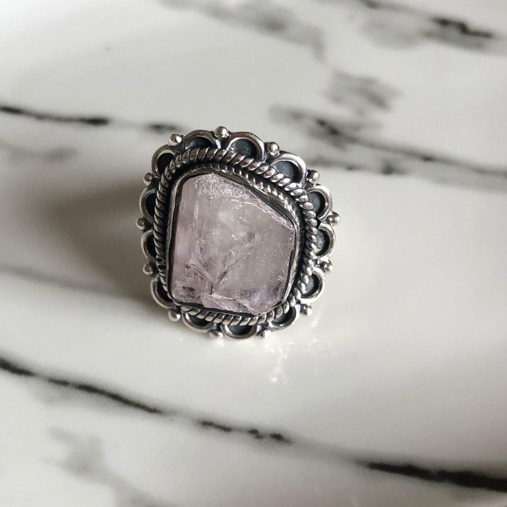 🆕 Ring Kunzite And Sterling Silver